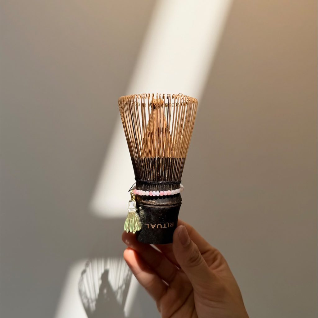 Matcha Whisk with charm attached